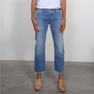 Nili Lotan Light Wash Cropped Boyfriend Jeans